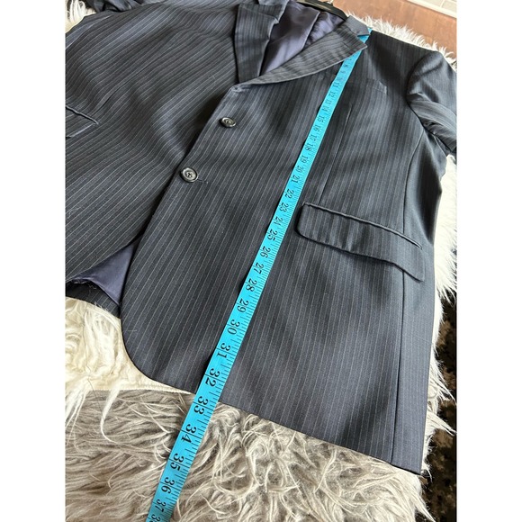 Brooks Brothers Men's Stripe Suit Jacket Wool Long Sleeve Navy Size 48R/W43 - Picture 16 of 16